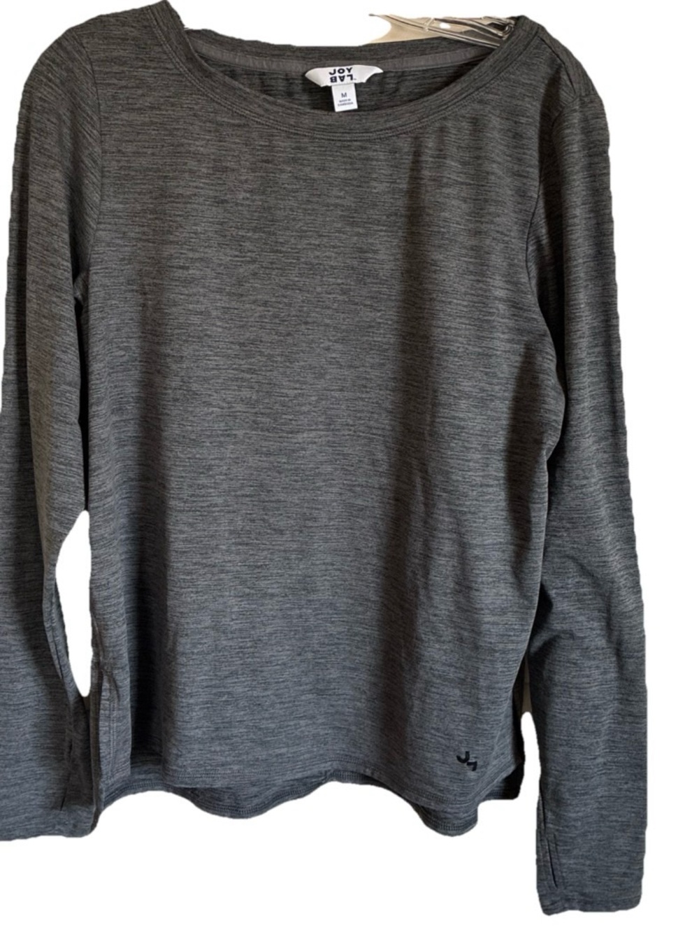 Joy Lab-Woman’s Long Sleeve Dark Gray Crew Soft Shirt Size M Athletic Yoga Gym